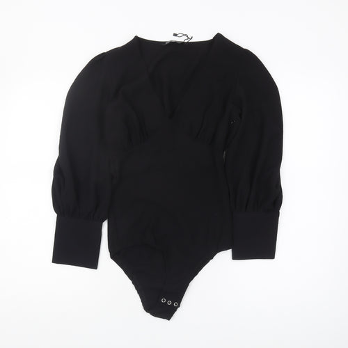 Zara Women's Black Bodysuit, Size 10, Long Sleeve
