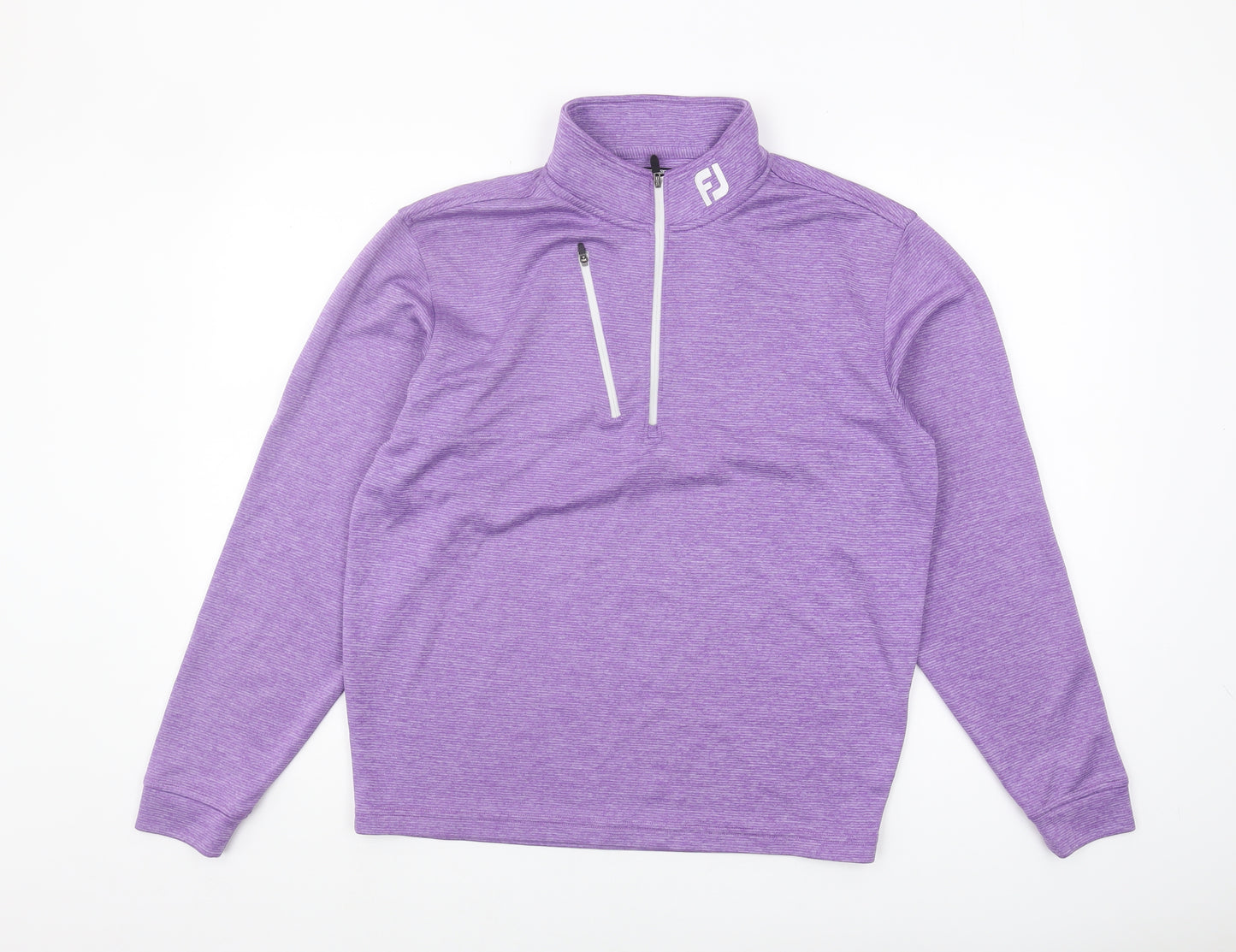 FJ Unisex Purple Henley Sweatshirt M, Athletic Fit