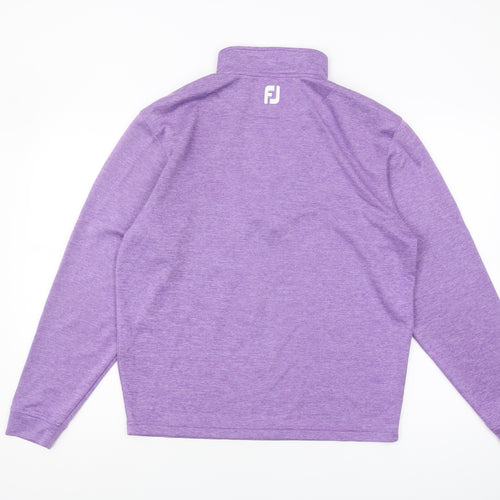 FJ Unisex Purple Henley Sweatshirt M, Athletic Fit
