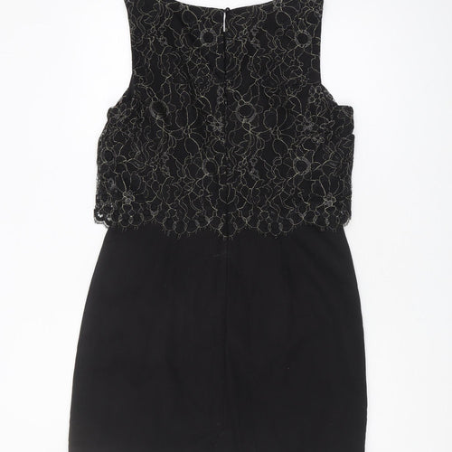 Monsoon Women’s Black Floral Embroidered Dress, Size 14