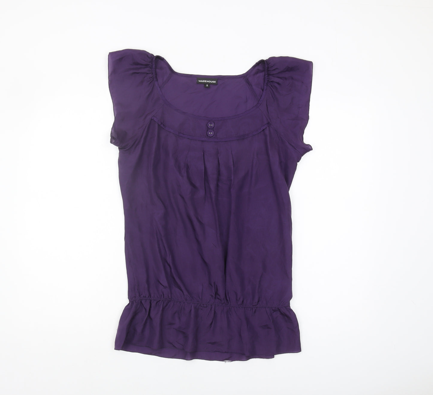Warehouse Women's Purple Silk Blouse, Size 12