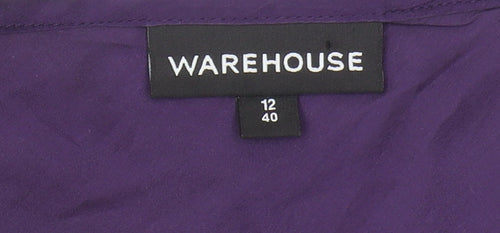 Warehouse Women's Purple Silk Blouse, Size 12