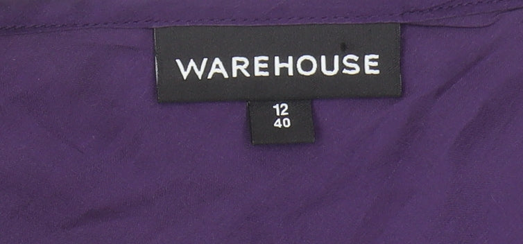 Warehouse Women's Purple Silk Blouse, Size 12