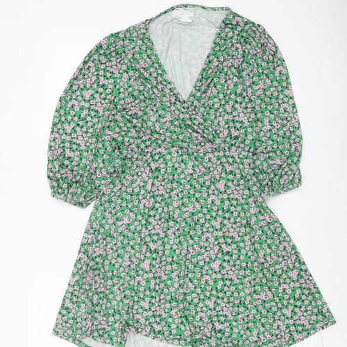 ASOS Women’s Green Floral Wrap Dress Size 14