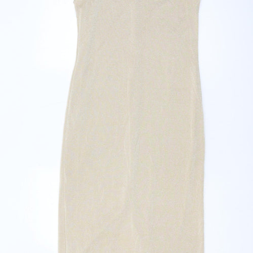 Wallis Women's Beige Midi Shift Dress Size 12