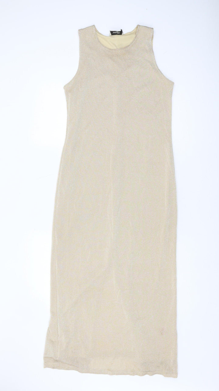 Wallis Women's Beige Midi Shift Dress Size 12