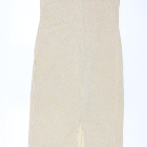 Wallis Women's Beige Midi Shift Dress Size 12