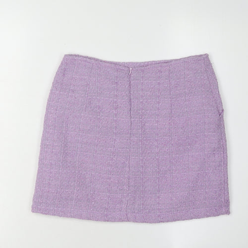 Oasis Women's Purple Short Pencil Skirt - Size 10