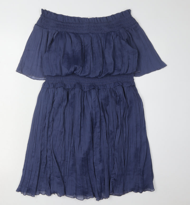 ASOS Women's Blue Off the Shoulder Dress, Size 12