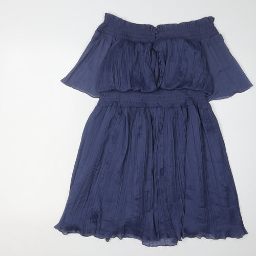 ASOS Women's Blue Off the Shoulder Dress, Size 12