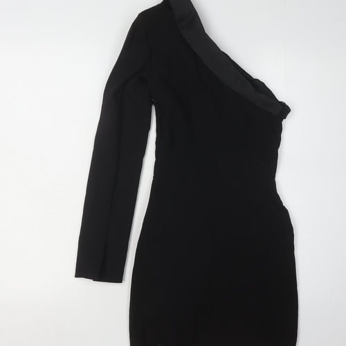 Zara Women's Black One Shoulder Mini Dress XS