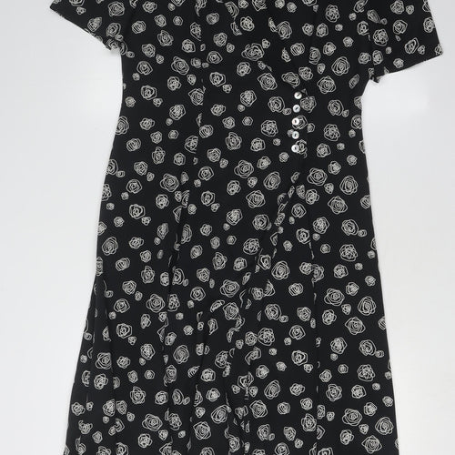 Précis Women's Black Floral Dress, Size 16