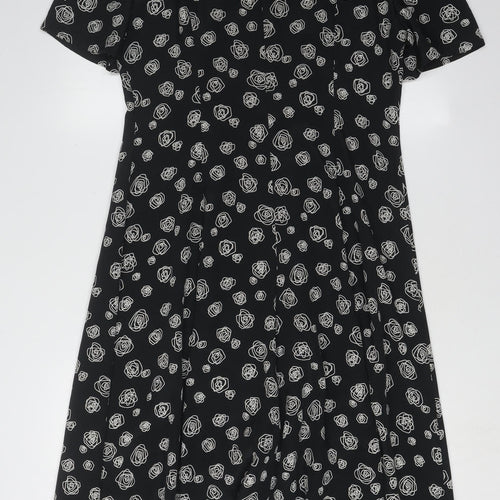 Précis Women's Black Floral Dress, Size 16