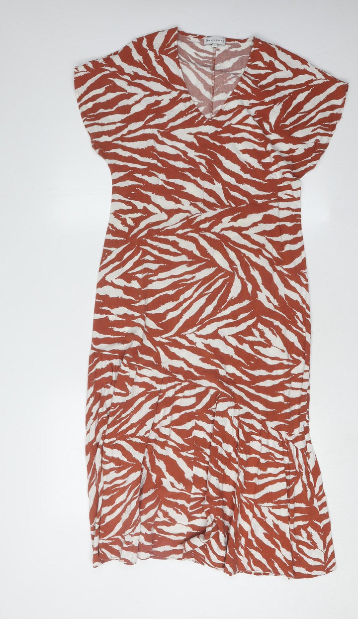 Warehouse Women's Multicoloured Animal Print Dress UK 10