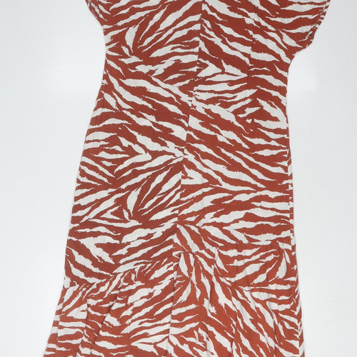Warehouse Women's Multicoloured Animal Print Dress UK 10