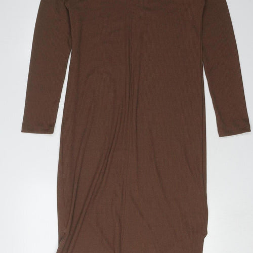Marks and Spencer Women's Brown Midi Dress Size 10