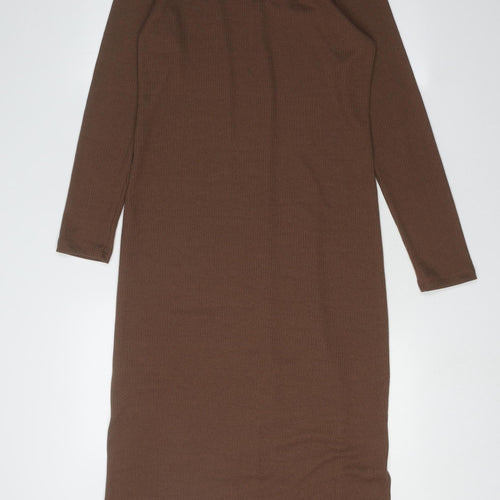 Marks and Spencer Women's Brown Midi Dress Size 10