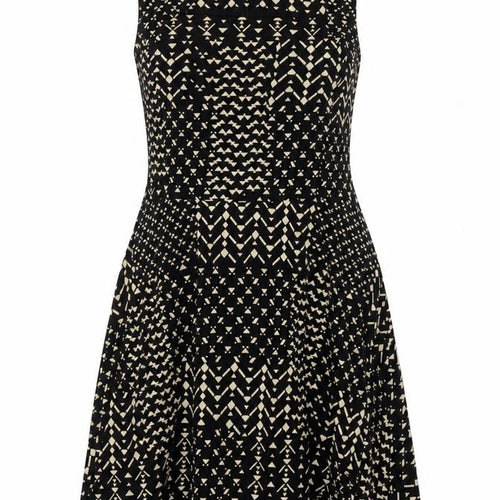 Forever 21 Women's Black Geometric Fit & Flare Dress M