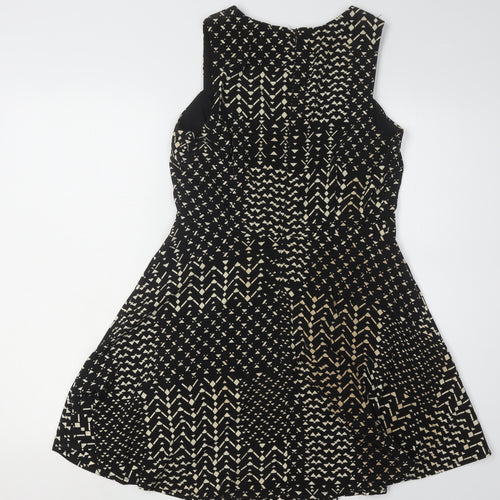 Forever 21 Women's Black Geometric Fit & Flare Dress M
