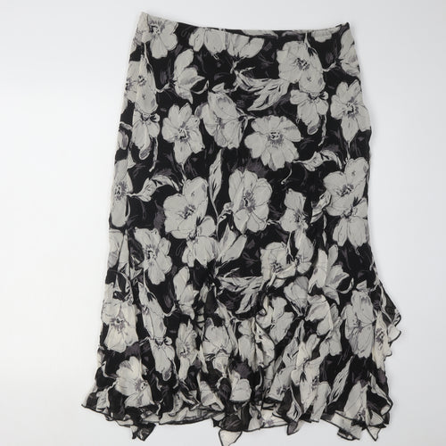 Marks and Spencer Floral Black Long Skirt, Size 16