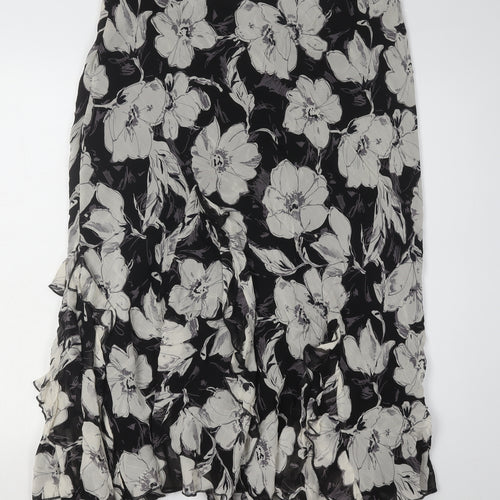 Marks and Spencer Floral Black Long Skirt, Size 16