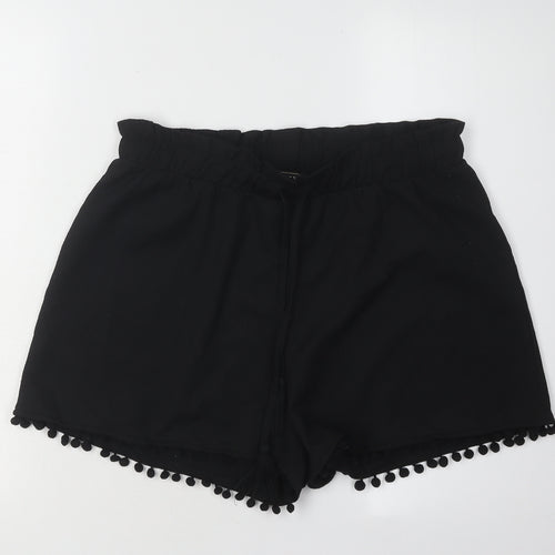Lipsy Women's Black Shorts Size 12 Tasselled Casual