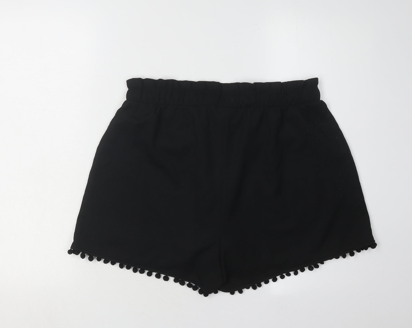 Lipsy Women's Black Shorts Size 12 Tasselled Casual