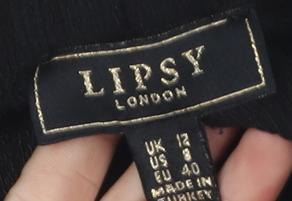 Lipsy Women's Black Shorts Size 12 Tasselled Casual