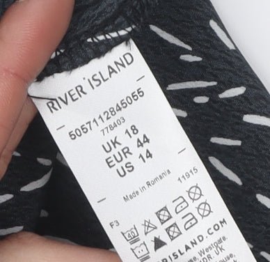 River Island Women's Black Dress, Size UK 18