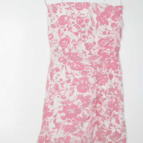 PrettyLittleThing Women’s Pink Floral Slip Dress
