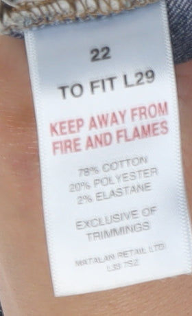 Matalan Women's Blue Straight Leg Jeans Size 22