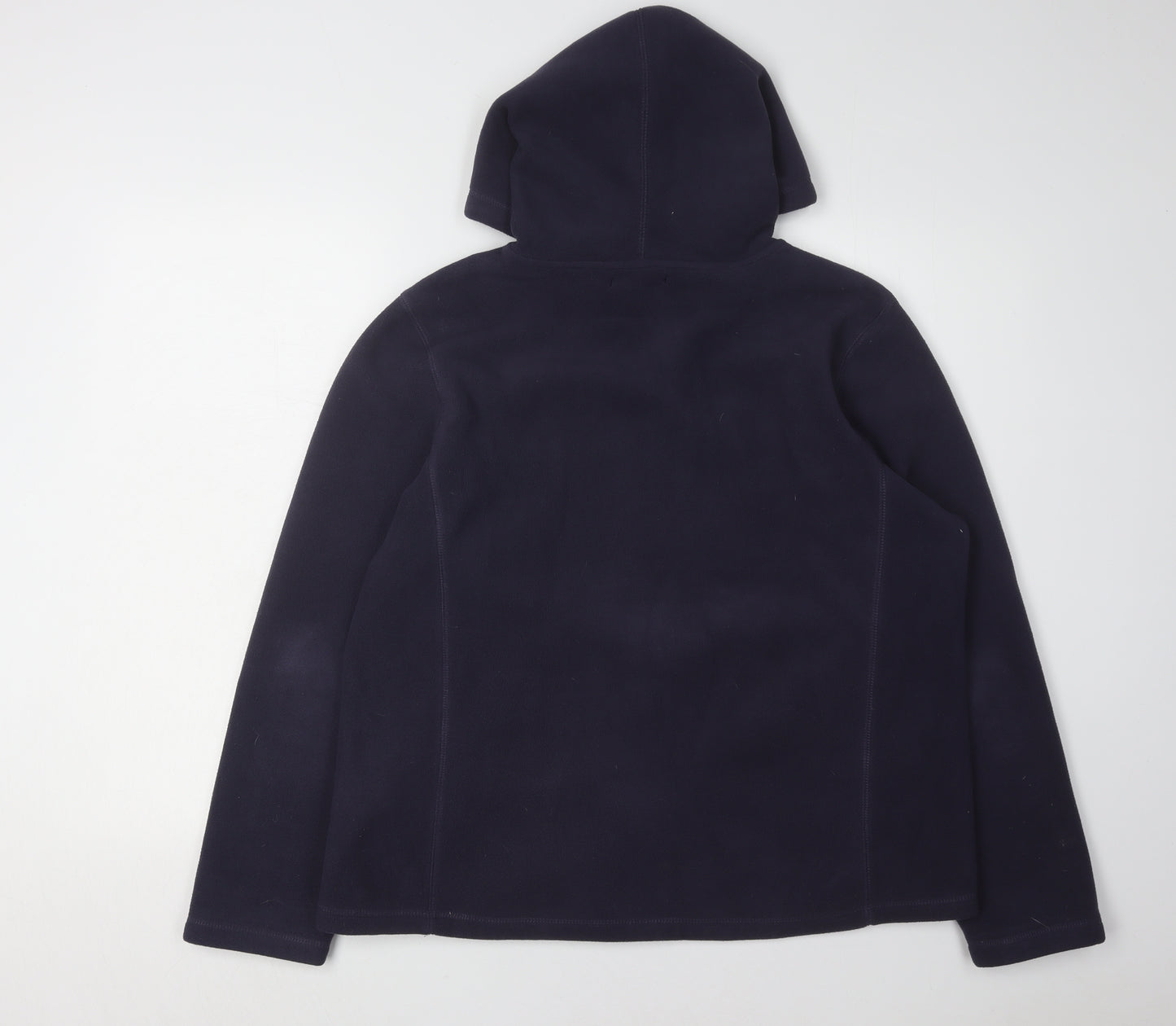 Bm Women's Blue Hooded Fleece Jacket M Regular Fit