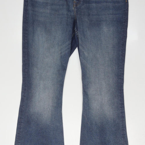 Primark Women's Blue Flared Denim Jeans Size 18