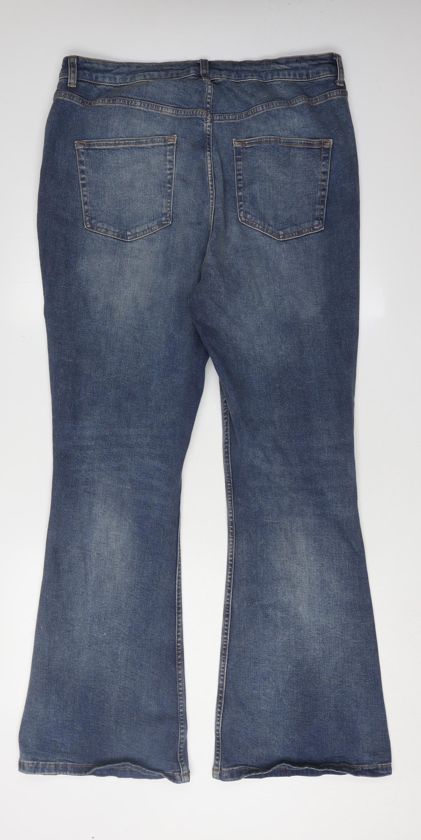 Primark Women's Blue Flared Denim Jeans Size 18