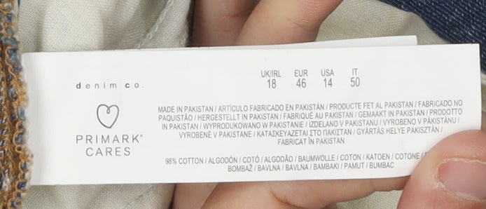 Primark Women's Blue Flared Denim Jeans Size 18