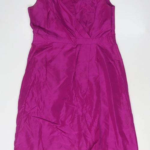 J.Crew Women's Purple Silk Wrap Dress Size 8