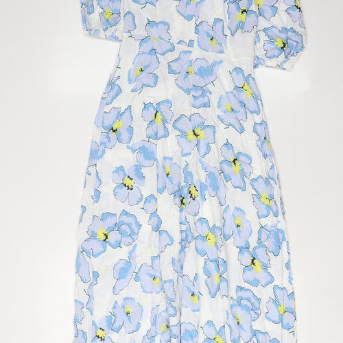 Marks and Spencer Floral Midi Dress, Size 6, Multicoloured