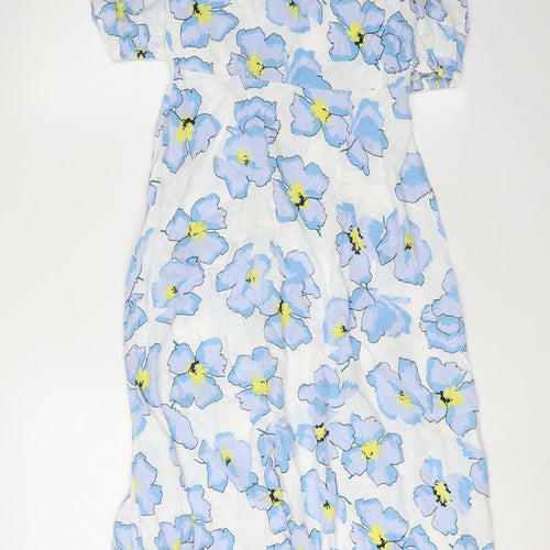 Marks and Spencer Floral Midi Dress, Size 6, Multicoloured