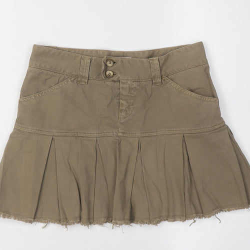 ZARA Women's Brown Pleated Skirt, Size M