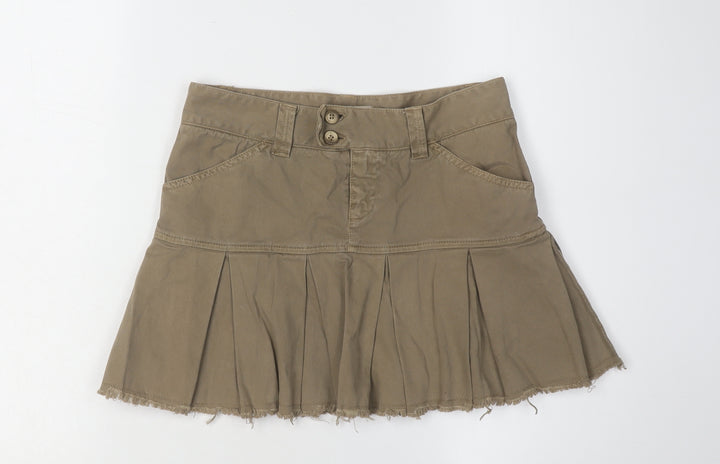 ZARA Women's Brown Pleated Skirt, Size M