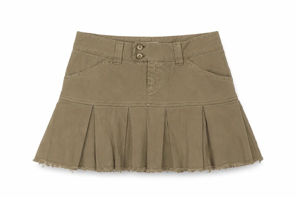 Front view of Zara Women's Brown Pleated Skirt, size M