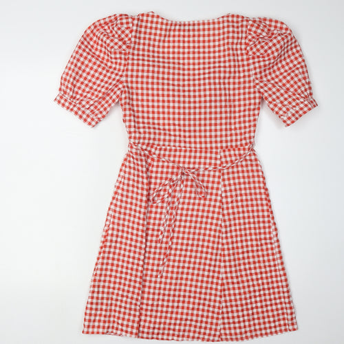 Nobody's Child Red Check A-Line Dress, Size 6