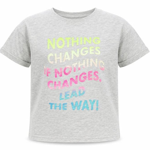 Marks and Spencer Girls Grey Graphic T-Shirt 8-9 Years