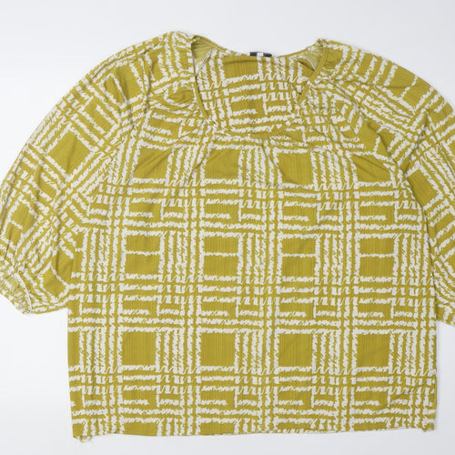 Next Women's Green Geometric Blouse Size 18