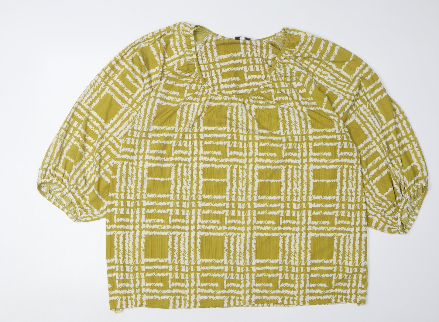 Next Women's Green Geometric Blouse Size 18