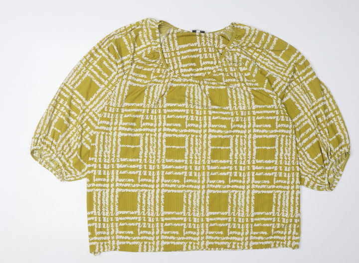 Next Women's Green Geometric Blouse Size 18