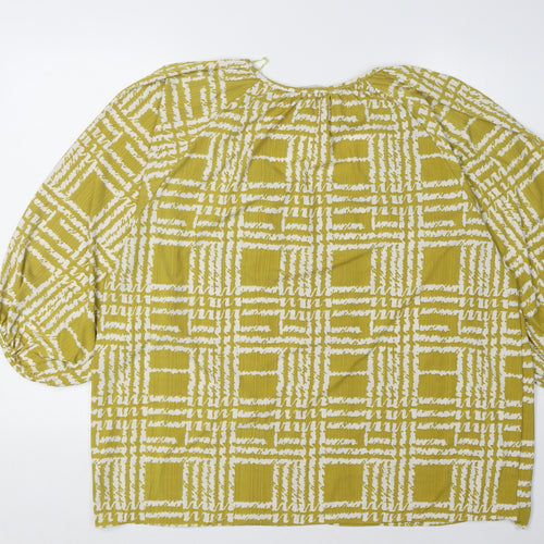 Next Women's Green Geometric Blouse Size 18