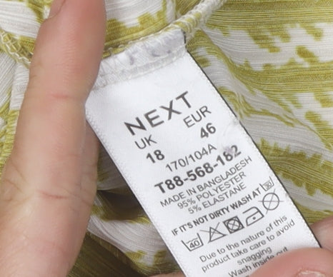 Next Women's Green Geometric Blouse Size 18