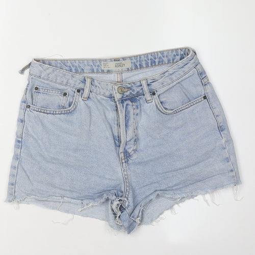 Topshop Women's Blue Denim Cut-Off Shorts Size 10