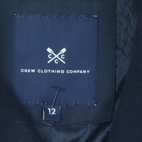 Crew Clothing Women's Black Pea Coat Size 12